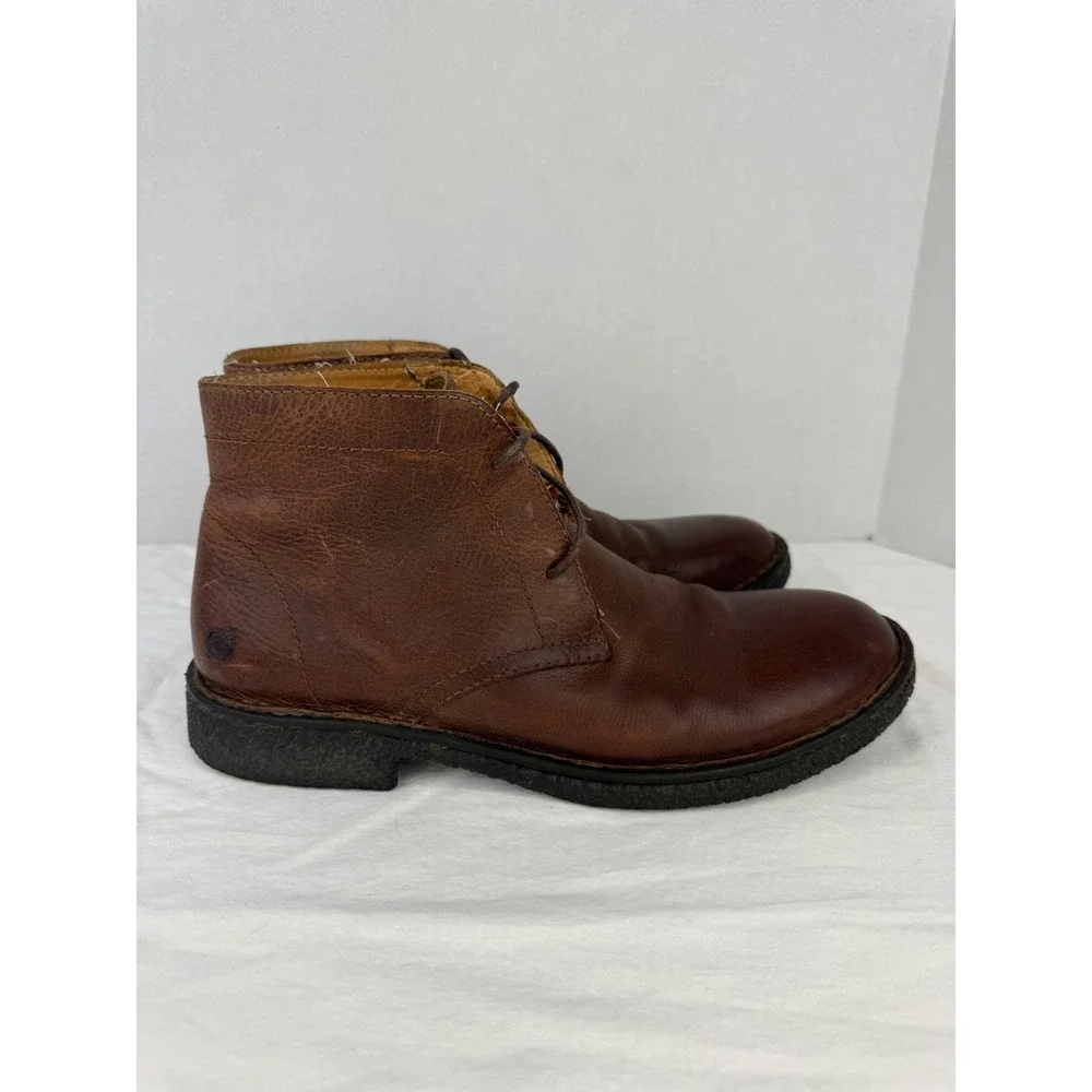 Born Mens Brown‎ Leather Chukka Boots Lace Up Ankle Booties Size 9M